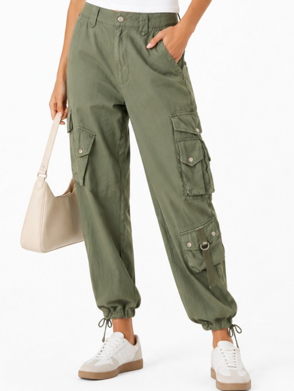 BDG (URBAN OUTFITTERS) Y2K Strappy Multi-Pocket Olive Cargo Pant EUC size 32